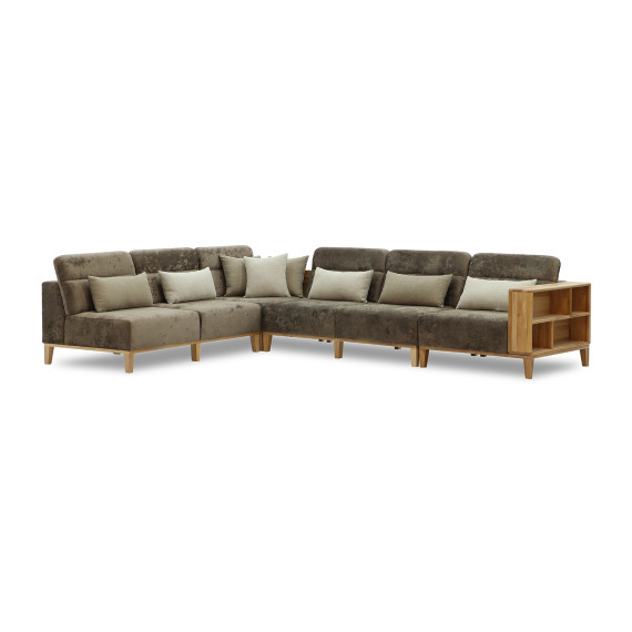 диван HOBEL CORNER WOOD DARK CAPPUCCINO MONACO 5/ INFINITY 103/INFINITY 290 L(5)