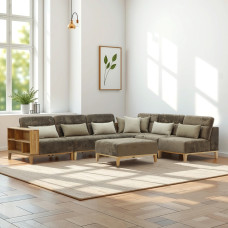 диван HOBEL CORNER WOOD DARK CAPPUCCINO MONACO 5/ INFINITY 103/INFINITY 290 R(5)