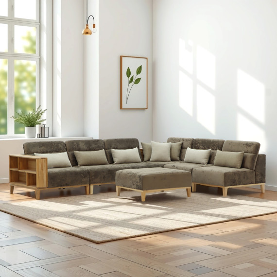 sofa HOBEL CORNER WOOD DARK CAPPUCCINO MONACO 5/ INFINITY 103/INFINITY 290 R(5)