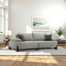 sofa HOBEL DANIA 2 STR CREAM BONCUK 4/ BROWN BEATTO 1012 (2)
