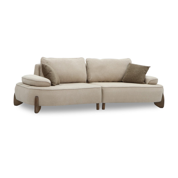 sofa HOBEL DANIA 2 STR CREAM BONCUK 4/ BROWN BEATTO 1012 (2)