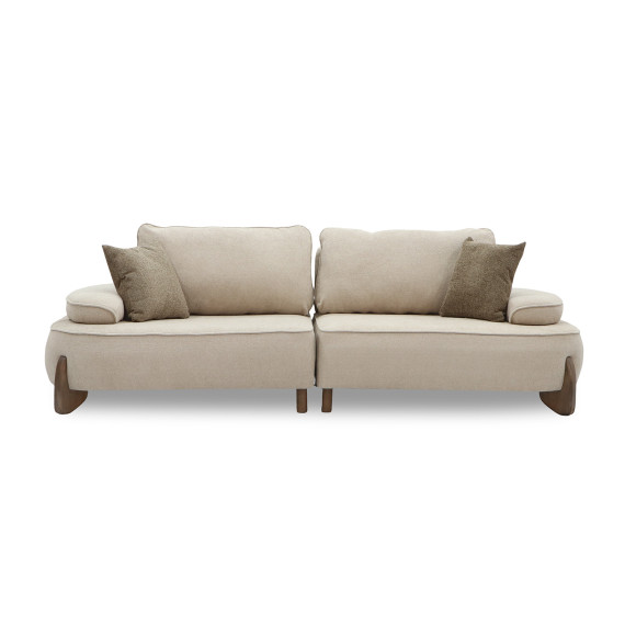 sofa HOBEL DANIA 2 STR CREAM BONCUK 4/ BROWN BEATTO 1012 (2)
