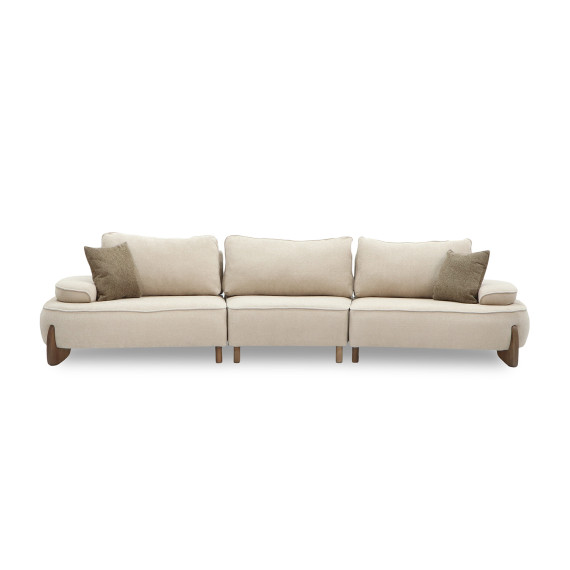 sofa HOBEL DANIA 3 STR CREAM BONCUK 4/ BROWN BEATTO 1012 (3)