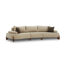 sofa HOBEL DANIA 3 STR OAK CREAM BONCUK 4/ BROWN BELLA 6 (4)