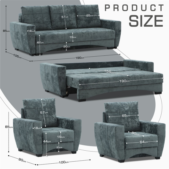 гарнитур HOBEL LI 3+1+1 F/P DARK GREY MONACO 15 (5)