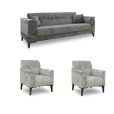 гарнитур HOBEL MARK 3+1+1 LIGHT GREY MONACO 13/ DARK GREY MONACO 15 (3)