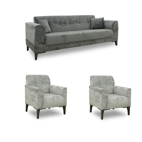 გარნიტური HOBEL MARK 3+1+1 LIGHT GREY MONACO 13/ DARK GREY MONACO 15 (3)