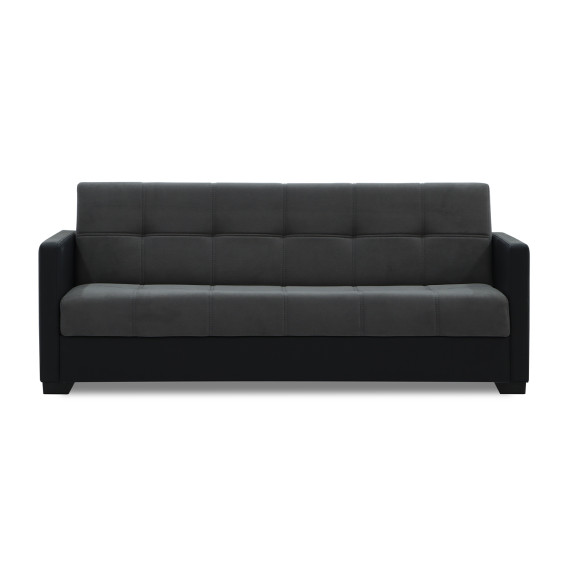 დივანი HOBEL MARVEL ECONOM BLACK 4503/ DARK GREY LEONARDO 15 (2)