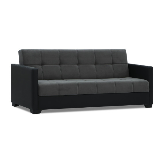 დივანი HOBEL MARVEL ECONOM BLACK 4503/ DARK GREY LEONARDO 15 (2)