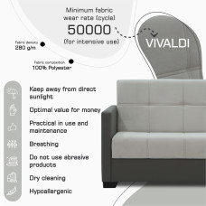 sofa HOBEL MARVEL ECONOM F/R GREY V460/LIGHT GREY VIVALDI 6 (2)