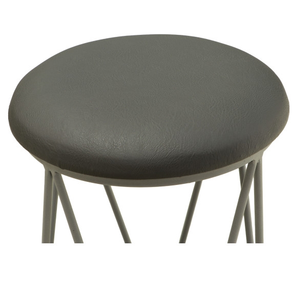 ტაბურეტი და პუფი HOBEL GLOW METAL GREY7035/LEATHER GREY (1)