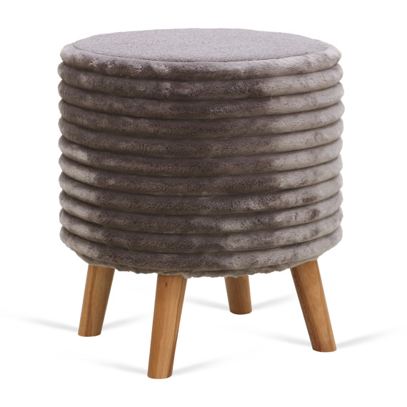 табурет и пуф HOBEL SONYA ROUND MEGA TAUPE/GREY BUK 7 (1)