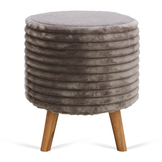 табурет и пуф HOBEL SONYA ROUND MEGA TAUPE/GREY BUK 7 (1)