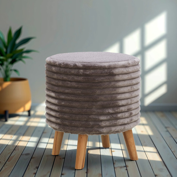 табурет и пуф HOBEL SONYA ROUND MEGA TAUPE/GREY BUK 7 (1)