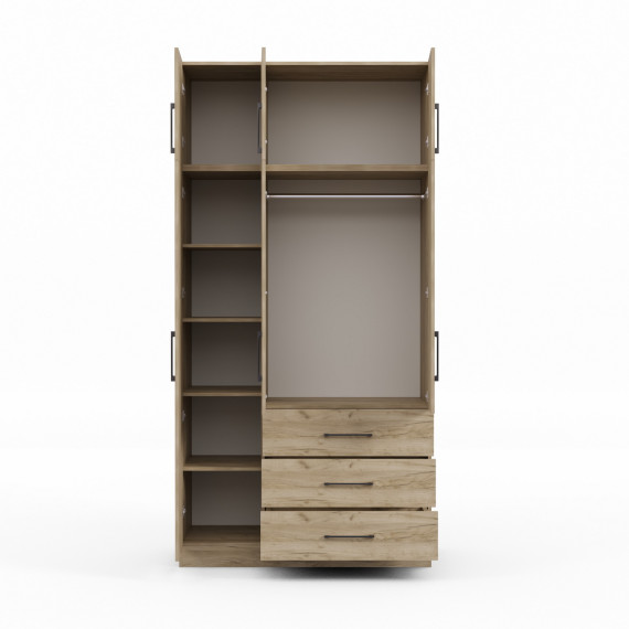 ტანსაცმლის კარადა HOBEL EX-B36 UZ-819 BLACK K002 (7)